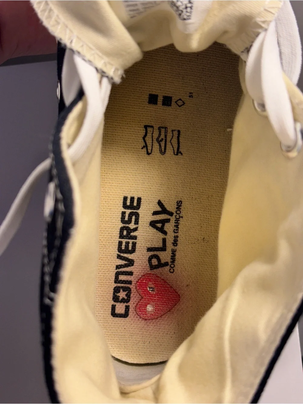 Converse All Star Comme des Garçons Peek-A-Boo Heart High Top Sneakers - 10